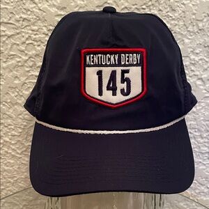 ⭐️NWOT KENTUCKY DERBY 145 Youth Navy Blue SnapBack Cap Rope Detailing UPF 50+